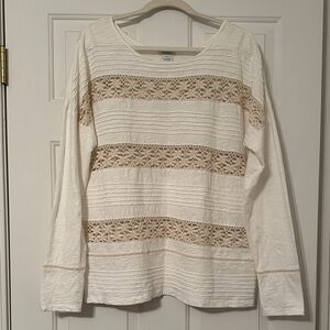 Sundance White and Cream Lace Blouse